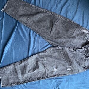 Women's Distressed Gray Boyfriend Jeans